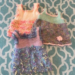Bundle of 3 Handmade Knitted Baby Dresses